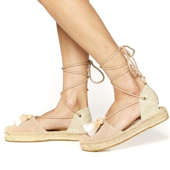 SOLUDOS TASSEL SUEDE PLATFORM GLADIATOR SANDAL - Picture 1 of 12